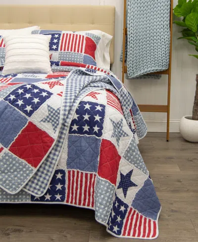Donna Sharp Stars And Stripes Americana 3-pc. Quilt Set, King In Multi