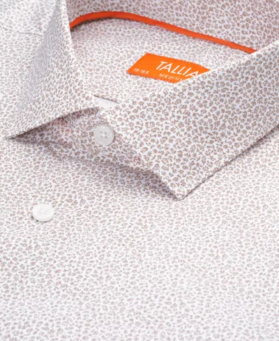 Tallia Men's Slim Flit Micro Floral Print Button-front Dress Shirt In Neutral