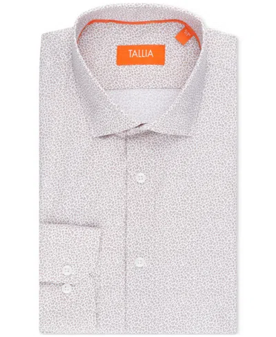 Tallia Men's Slim Flit Micro Floral Print Button-front Dress Shirt In Neutral