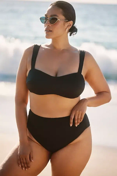Andie Plus High-rise Bikini Bottoms In Black