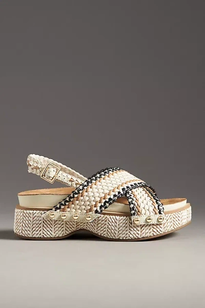 Kelsi Dagger Brooklyn Pace Raffia Platform Sandals In Beige
