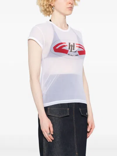 Helmut Lang Logo Slim Tee In White
