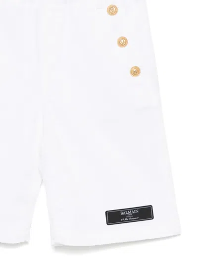 Balmain Denim Shorts In White