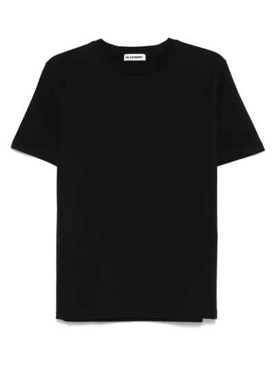 Jil Sander Logo-patch T-shirt In Black