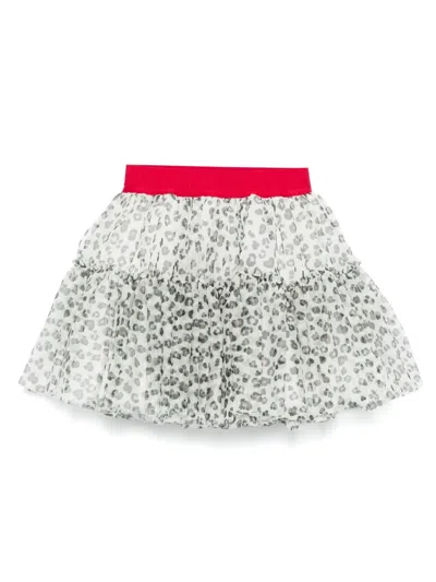 Monnalisa Leopard-print Tutu In White