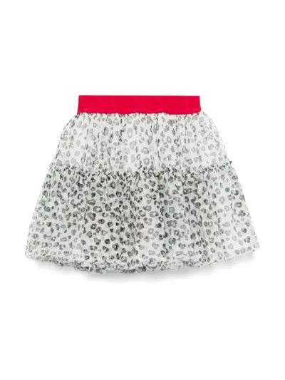 Monnalisa Leopard-print Tutu In White