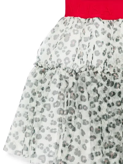 Monnalisa Leopard-print Tutu In White