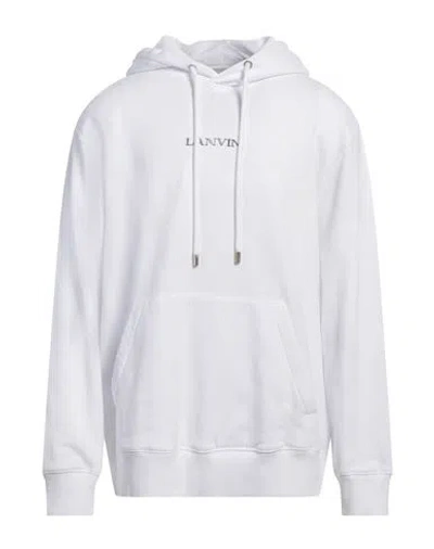 Lanvin Relaxed-fit Hooded Sweatshirt With Subtle Embroidery In White
