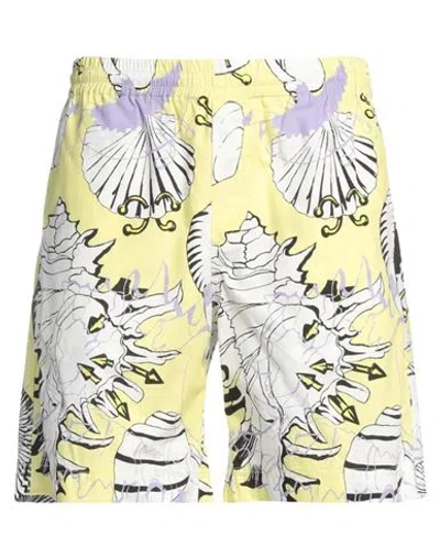 Msgm Man Shorts & Bermuda Shorts Yellow Size 32 Cotton In Yellow