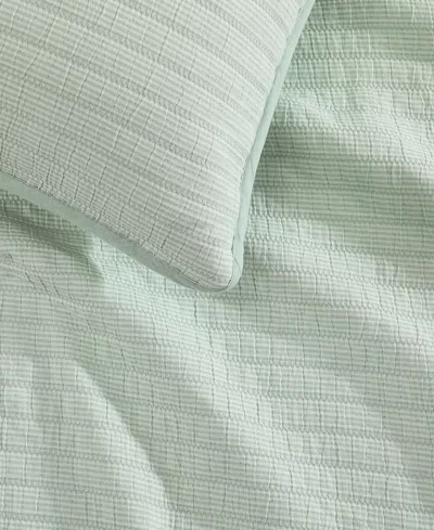 Tommy Hilfiger Ithaca Stripe Cotton Reversible 3-pc. Quilt Set, Full/queen In Meadow Green