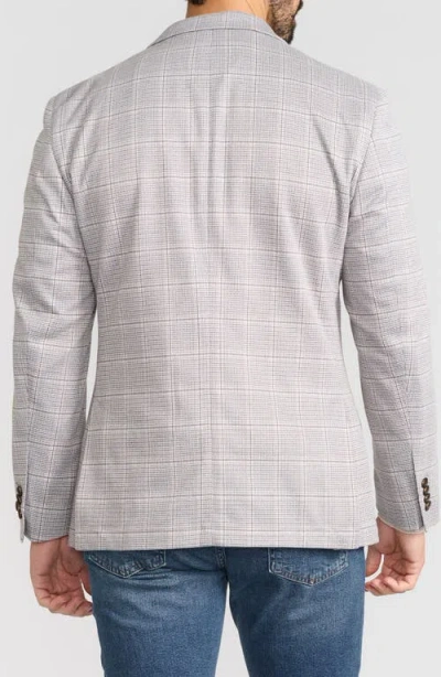 Savile Row Co Windowpane Plaid Knit Sport Coat In Grey