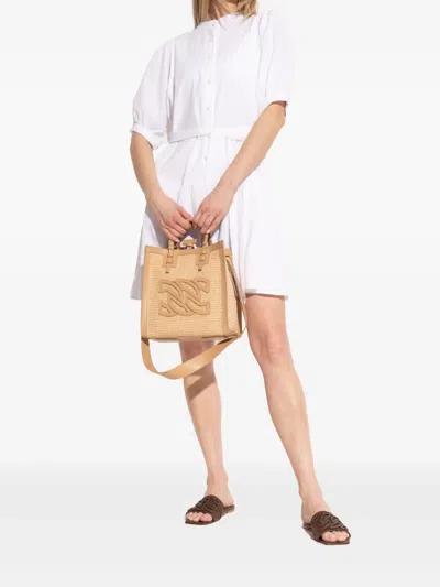 Casadei Brown Slide Sandals With Embossed Logo