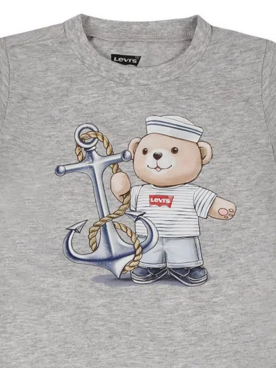 Levi's Multicolor Suit For Baby Boy With Bear In Grey