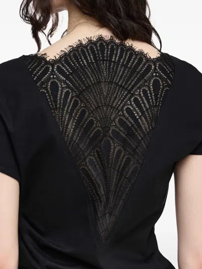 Jw Anderson Lace-trimmed Asymmetric Cotton Top In Black