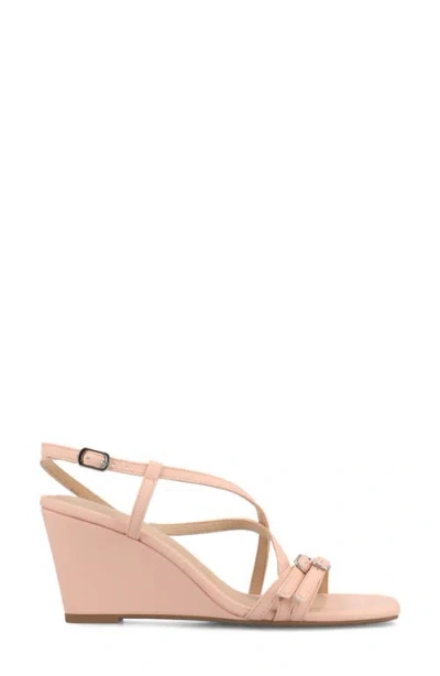 Journee Collection Journee Women's Clinne Wedge Sandals In Pink