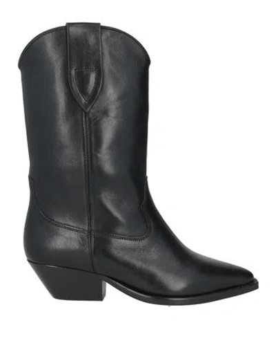 Isabel Marant Duerto Gz Pointed Toe Mid-calf Leather Boots In Black