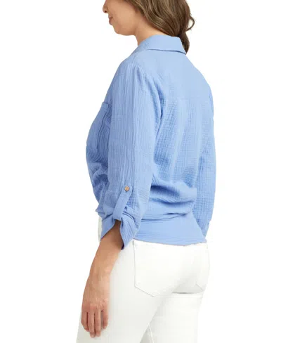 Bcx Juniors' Tie-front Shirt In Periwinkle
