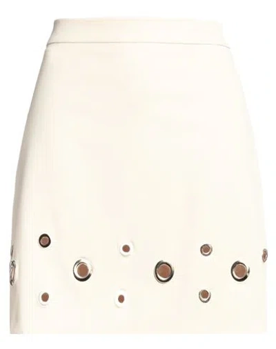 Icona By Kaos Woman Mini Skirt Cream Size 8 Polyester, Elastane In White
