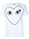 COMME DES GARÇONS PLAY HEART PRINT AND APPLICATION T-SHIRT,P1T10211458218