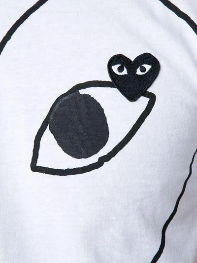 Shop Comme Des Garçons Play Heart Print And Application T-shirt In White