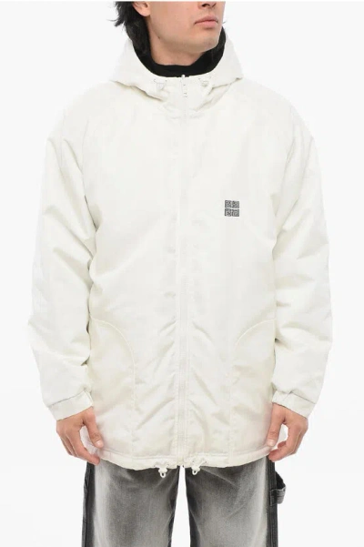Givenchy Zip-up Padded Parka Jacket With Embroidered Logo In White