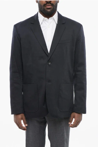 Rag & Bone Single-breasted Cotton Blend Blazer With Patch Pockets