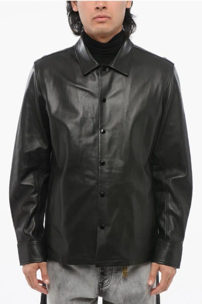 Rag & Bone Leather Overshirt With Flush Pockets