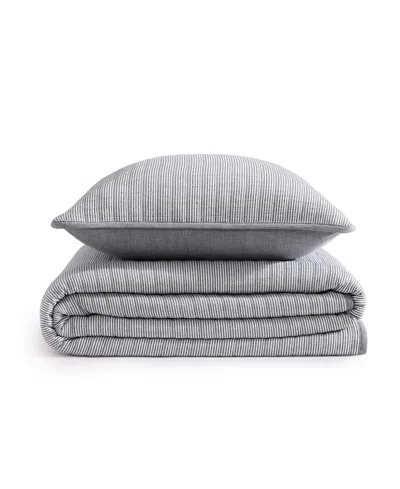 Tommy Hilfiger Ithaca Stripe Cotton Reversible 2-pc. Quilt Set, Twin In White,core Navy