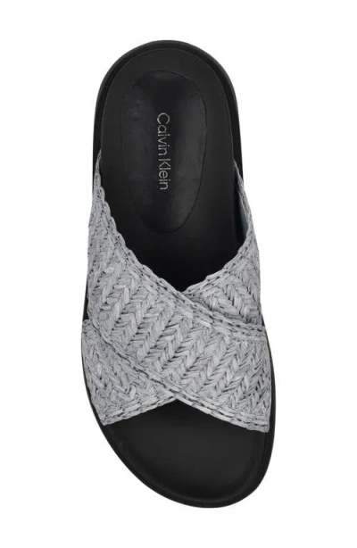 Calvin Klein Women's Pacen Woven Crisscross Flat Sandals In Medium Blue