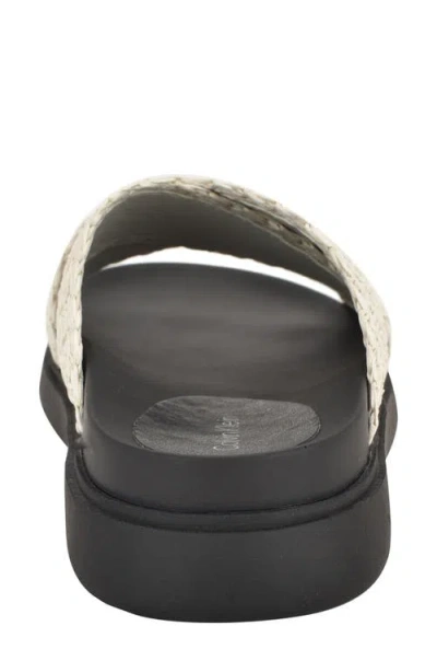 Calvin Klein Women's Pacen Woven Crisscross Flat Sandals In White