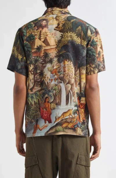 Endless Joy Champuhan Silk Satin Button-up Shirt In Multi