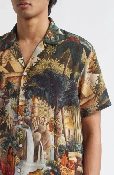 Endless Joy Champuhan Silk Satin Button-up Shirt In Multi