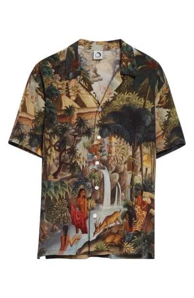 Endless Joy Champuhan Silk Satin Button-up Shirt In Multi