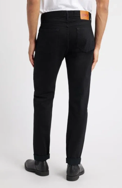 Edwin Straight Leg Jeans In Black Wet