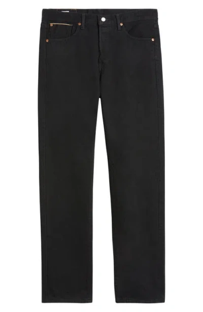 Edwin Straight Leg Jeans In Black Wet