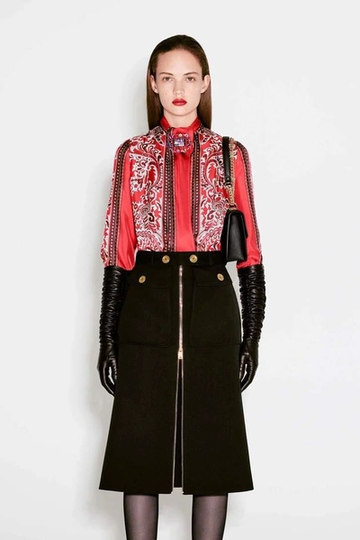 Shop Alexander Mcqueen Printed Silk Shirt In Red Lrowe