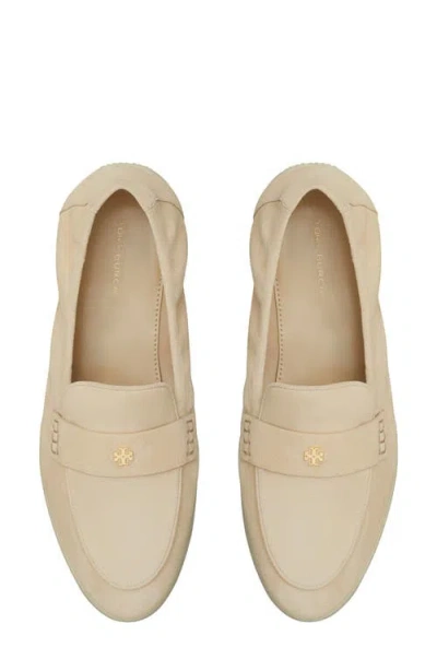 Tory Burch Ballet Sports Suede Loafers In Sand Dunes