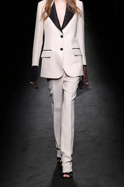 Shop Gucci Wool And Silk Blazer In White