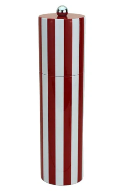 Addison Ross London Stripe Lacquer Wood Mill In Red/white