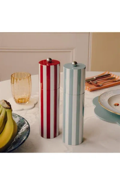 Addison Ross London Stripe Lacquer Wood Mill In Red/white