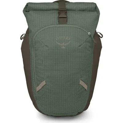 Osprey Roll-top Grid-pattern Backpack In Pine Leaf/earl Grey