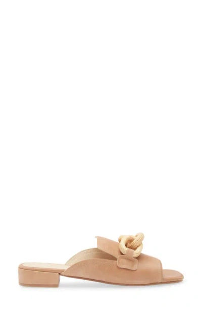 Chocolat Blu Bell Slide Sandal In Camel Leather