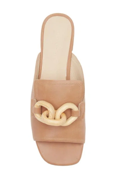 Chocolat Blu Bell Slide Sandal In Camel Leather