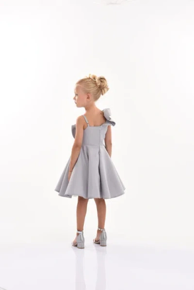 Tulleen Ruffle-detail One-shoulder Dress In Silver