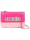 MOSCHINO quilted shoulder bag,LEATHER100%