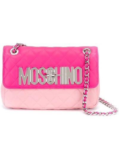 Shop Moschino Quilted Shoulder Bag