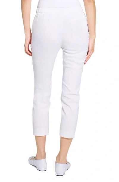 Theory Treeca Good Linen Cropped Pull-on Ankle Pants In White