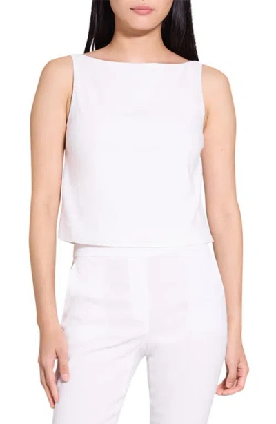 Theory Boat Neck Sleeveless Shell In White