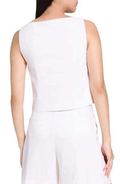 Theory Boat Neck Sleeveless Shell In White