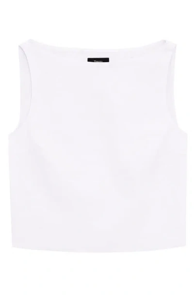 Theory Boat Neck Sleeveless Shell In White